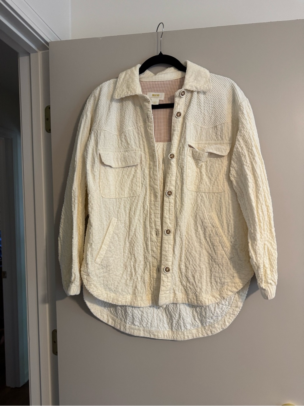 Maeve Cream Quilted Utility Jacket